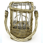 Кашпо стеклянное в плетёной корзине Argo варинант исполнения - 1 | Loft Concept в Тюмени