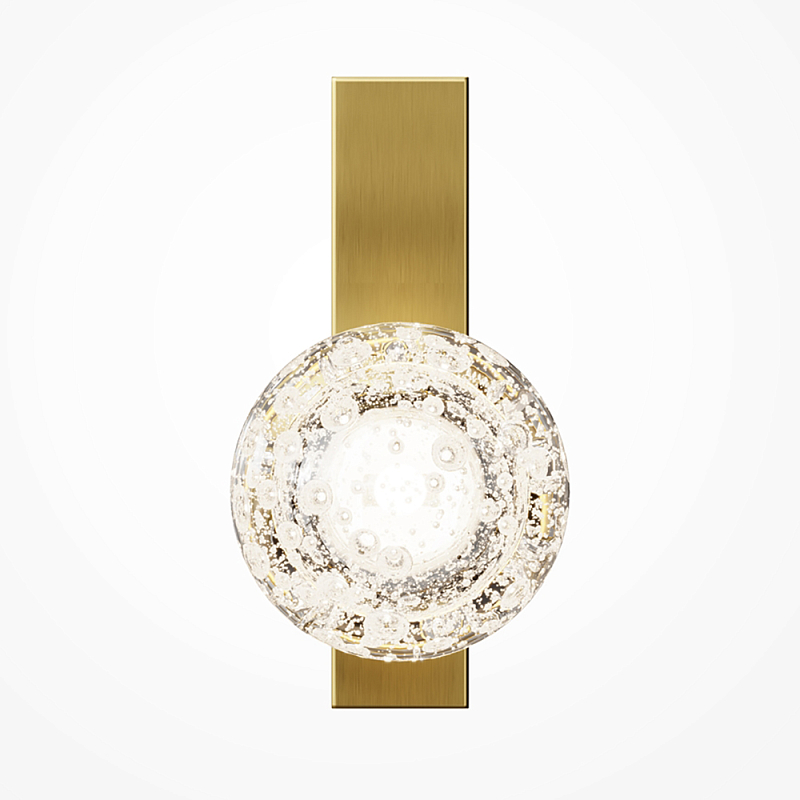 Бра с плафоном из прозрачного стекла с пузырьками воздуха Effervia Латунь Прозрачное Стекло в Тюмени | Loft Concept 