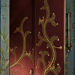 Обои с вышивкой ручной работы Fyodor Original colourway on Merlot linen варинант исполнения - 3 | Loft Concept в Тюмени