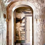 Обои ручная роспись Bamboo River Blossom Original colourway on Deep Rich Gold gilded paper with pearlescent antiquing варинант исполнения - 2 | Loft Concept в Тюмени