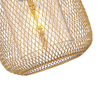 Подвесной светильник со стеклянным плафоном цилиндрической формы и металлической сеткой Metal Mesh Gold варинант исполнения - 4 | Loft Concept в Тюмени