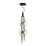 Подвесной светильник с черным основанием и золотистым декором Bruno Duo варинант исполнения - 2 | Loft Concept в Тюмени