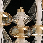 Люстра с плафонами из прозрачного и янтарного стекла в виде шаров и ромбов Gabriel Scott Luna варинант исполнения - 11 | Loft Concept в Тюмени