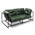 Диван Лофт Натуральная Винтажная кожа Зеленый Two Seat Encounter Leather Sofa варинант исполнения - 3 | Loft Concept в Тюмени