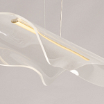 Люстра линейная с прозрачным волнообразным плафоном Wave Line варинант исполнения - 9 | Loft Concept в Тюмени