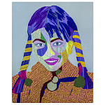 Картина с вышивкой Портрет wall panel People with the yellow ear 3 варинант исполнения - 3 | Loft Concept в Тюмени