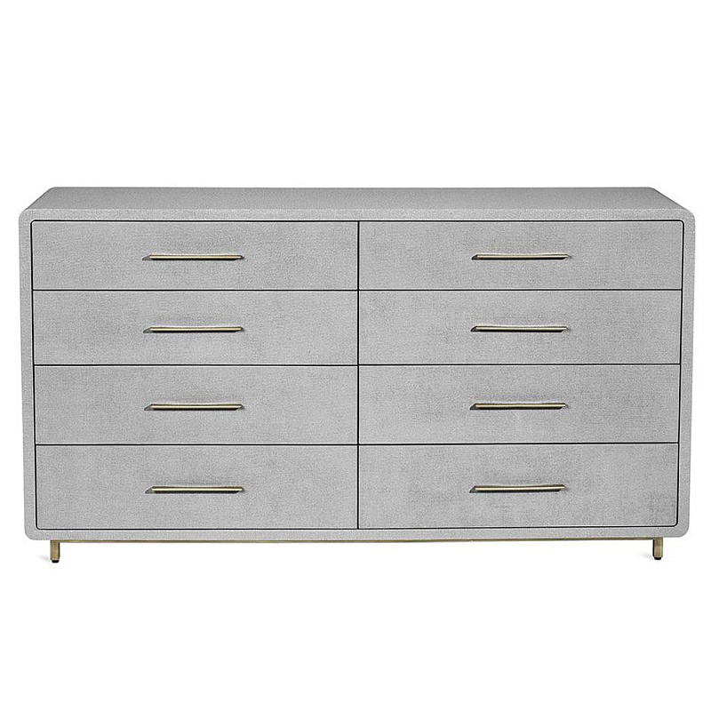 Комод с 8-ю вместительными ящиками Dresser with Fabric Trim Бежевый Серый Комод с 8-ю вместительными ящиками Dresser with Fabric Trim Бежевый Серый в Тюмени | Loft Concept