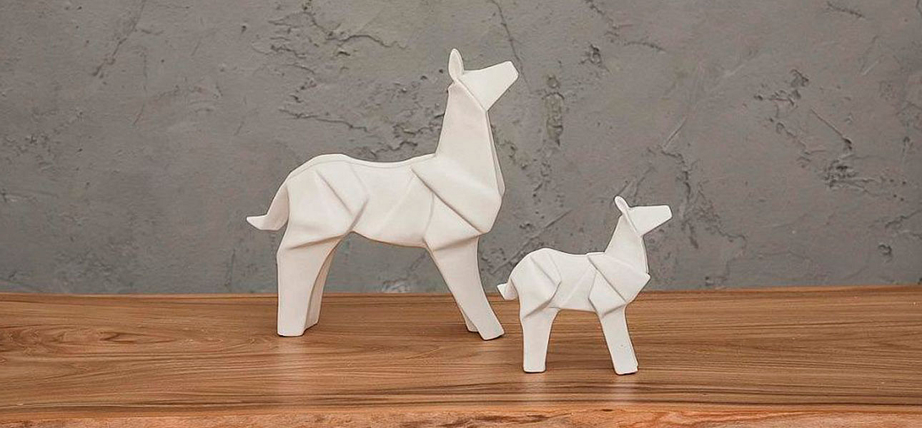 Фигурка в виде оригами керамическая белая собака White Dog Фигурка в виде оригами керамическая белая собака White Dog - Loft-Concept в Тюмени
