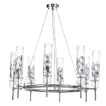 Люстра подвесная круглая с 8-ю цилиндрическими плафонами из стекла LIAISON варинант исполнения - 1 | Loft Concept в Тюмени