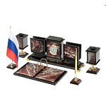 Настольный письменный набор из креноида и змеевика на бронзовых ножках Marble Accessory варинант исполнения - 2 | Loft Concept в Тюмени