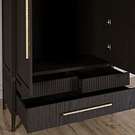 Шкаф платяной Primo с выдвижными ящиками шпон Темный орех варинант исполнения - 5 | Loft Concept в Тюмени