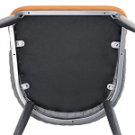 Стул оранжевый с высокой спинкой из искуственной кожи на серых металлических ножках Enigma Orange варинант исполнения - 5 | Loft Concept в Тюмени