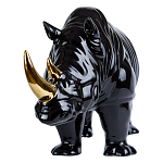 Статуэтка черный носорог с золотыми рогами Golden Horned Black Rhino варинант исполнения - 2 | Loft Concept в Тюмени