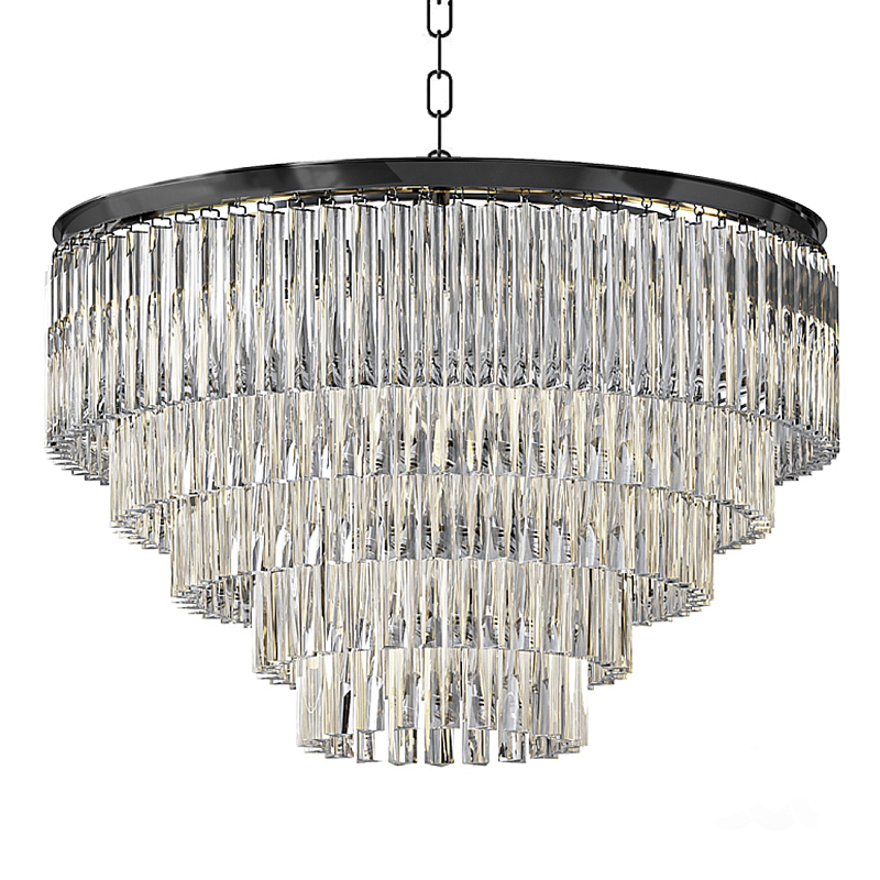 Люстра Odeon Clear Glass Fringe Chandelier -60 Черный в Тюмени | Loft Concept 