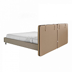 Кровать двуспальная серая с изголовьем из экокожи и ткани Modern Look варинант исполнения - 2 | Loft Concept в Тюмени