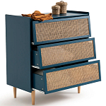 Комод с 3-мя ящиками из ротанга Blais Deep Blue Wicker Furniture варинант исполнения - 4 | Loft Concept в Тюмени