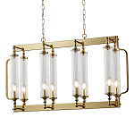 Люстра прямоугольная с 8-ю стеклянными плафонами цилиндрической формы Jeanette варинант исполнения - 1 | Loft Concept в Тюмени