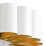 Люстра круглая фактурная в сочетании белого и золотого цвета Wide Stripes of Ribbon варинант исполнения - 1 | Loft Concept в Тюмени