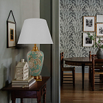 Настольная лампа бирюзовая с цветочным принтом Turquoise Flight варинант исполнения - 5 | Loft Concept в Тюмени