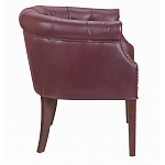 Кресло низкое из натуральной кожи на 4-х деревянных ножках из массива бука Chloe Leather Armchair vine варинант исполнения - 2 | Loft Concept в Тюмени