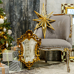 Зеркало настенное в ажурной раме золотого цвета с эффектом старины Classic Ornament Mirror варинант исполнения - 2 | Loft Concept в Тюмени