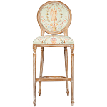 Барный стул из массива бука светло-зеленый с растительным орнаментом Raffael Angel Green Bar stool варинант исполнения - 1 | Loft Concept в Тюмени