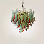 Люстра стеклянная с зелеными лепестками Green Leaf Fall варинант исполнения - 3 | Loft Concept в Тюмени