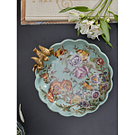 Блюдо из голубого фарфора с бронзовой птичкой Blue Garden варинант исполнения - 5 | Loft Concept в Тюмени