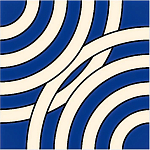 Дизайнерская плитка с узором Круги синяя варинант исполнения - 2 | Loft Concept в Тюмени