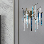 Бра с ветвистым каркасом из металла и подвесками из стекла Droplet Chandelier варинант исполнения - 1 | Loft Concept в Тюмени