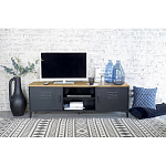 ТВ-тумба из металла и столешницей из массива дуба Metal Wood TV-Stand варинант исполнения - 5 | Loft Concept в Тюмени