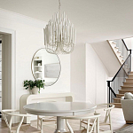 Люстра белая с несколькими ярусами деревянных палочек Bright Wooden Chandelier варинант исполнения - 6 | Loft Concept в Тюмени