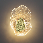 Бра с рельефным волнообразным стеклянным плафоном и вставкой из мрамора Liquid Stone варинант исполнения - 4 | Loft Concept в Тюмени