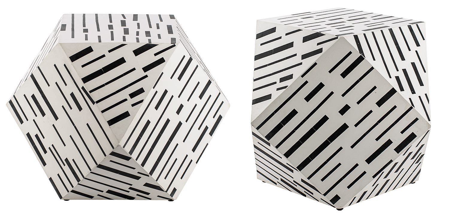 Табурет Black&white Indian Bone Inlay stool Табурет Black&white Indian Bone Inlay stool - Loft-Concept в Тюмени