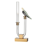 Настольная лампа с прозрачной трубкой и декоративной фигуркой птицы на бронзовой подставке Ganthea варинант исполнения - 1 | Loft Concept в Тюмени