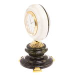 Часы настольные бронзовые из натуральных камней Мрамор и Змеевик Stone Clock варинант исполнения - 5 | Loft Concept в Тюмени