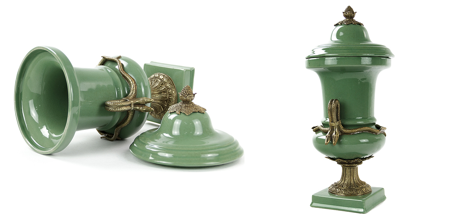 Ваза Selenia Green Vase Bronze Serpents Ваза Selenia Green Vase Bronze Serpents - Loft-Concept в Тюмени