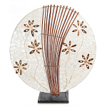 Настольная лампа из перламутра и дерева на подставке Indonesian Shell Flower варинант исполнения - 3 | Loft Concept в Тюмени