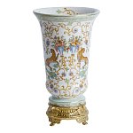 Ваза из фарфора на бронзовом основании Turquoise Blooming Garden варинант исполнения - 1 | Loft Concept в Тюмени