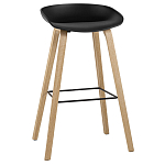 Барный стул на ножках из натурального дерева Boras Black варинант исполнения - 1 | Loft Concept в Тюмени