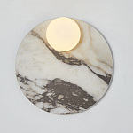 Бра круглое с каменным основанием и плафоном из стекла Shaw Marble Lighting варинант исполнения - 1 | Loft Concept в Тюмени