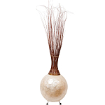 Торшер из перламутра на металлическом каркасе Indonesian Comet варинант исполнения - 3 | Loft Concept в Тюмени