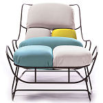 Дизайнерское разноцветное кресло на металлическом каркасе с подставкой для ног Poltronova Plasma Armchair варинант исполнения - 4 | Loft Concept в Тюмени