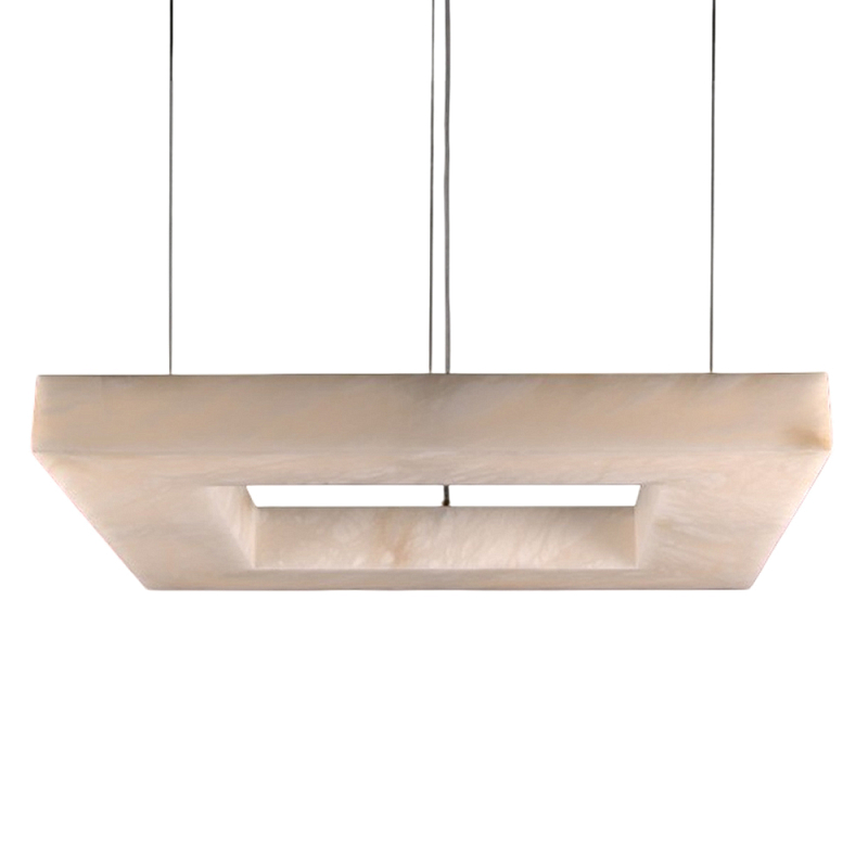 Люстра с квадратным каменным плафоном Calcite Square Light Латунь Белый Люстра с квадратным каменным плафоном Calcite Square Light Латунь Белый в Тюмени | Loft Concept