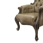 Кресло кожаное с мягкими подлокотниками на 4-х деревянных ножках Evelyn Classical Armchair варинант исполнения - 4 | Loft Concept в Тюмени