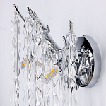 Бра цвета хром с ветвями и прозрачными стеклянными подвесками в виде вытянутых спиральных капель Droplet Chandelier варинант исполнения - 6 | Loft Concept в Тюмени