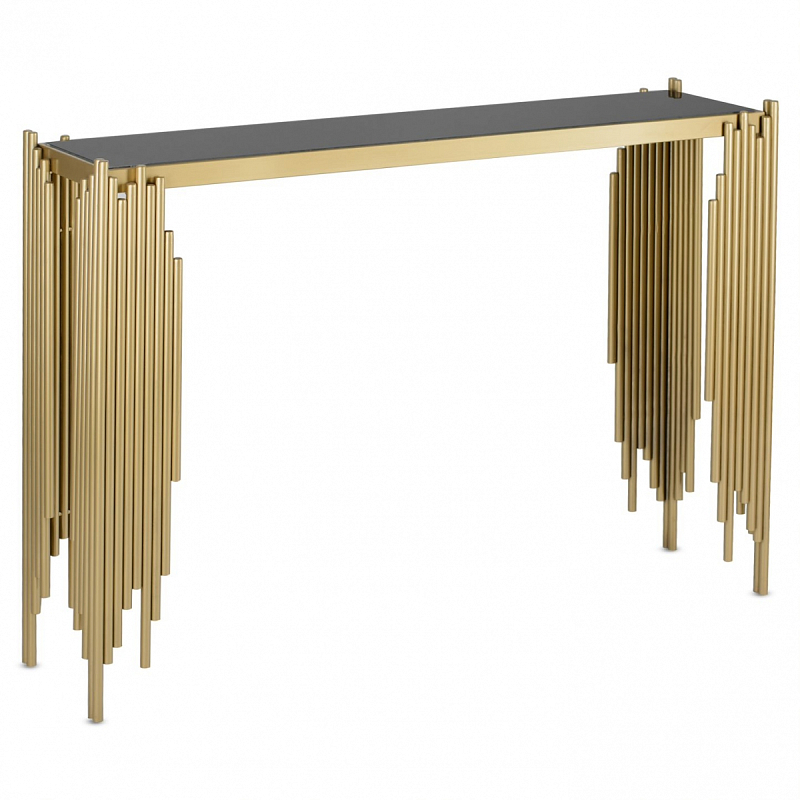 Консоль Germain Console Золотой Прозрачный черный Консоль Germain Console Золотой Прозрачный черный в Тюмени | Loft Concept