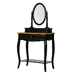 Трельяж черный из массива березы с зеркалом и ящиком Vintage варинант исполнения - 1 | Loft Concept в Тюмени