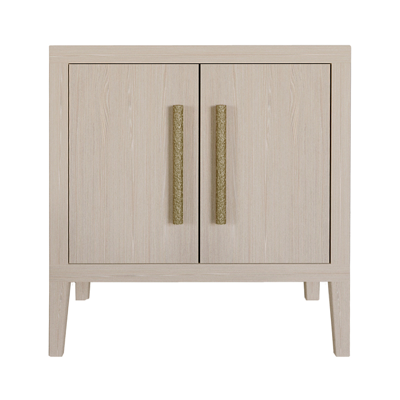 Тумбочка Primo с дверцами шпон Светлый дуб Древесина Золотой в Тюмени | Loft Concept 