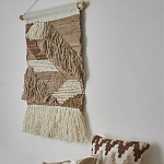 Панно из шерсти и хлопка с узором Beige Calista Cascade варинант исполнения - 4 | Loft Concept в Тюмени